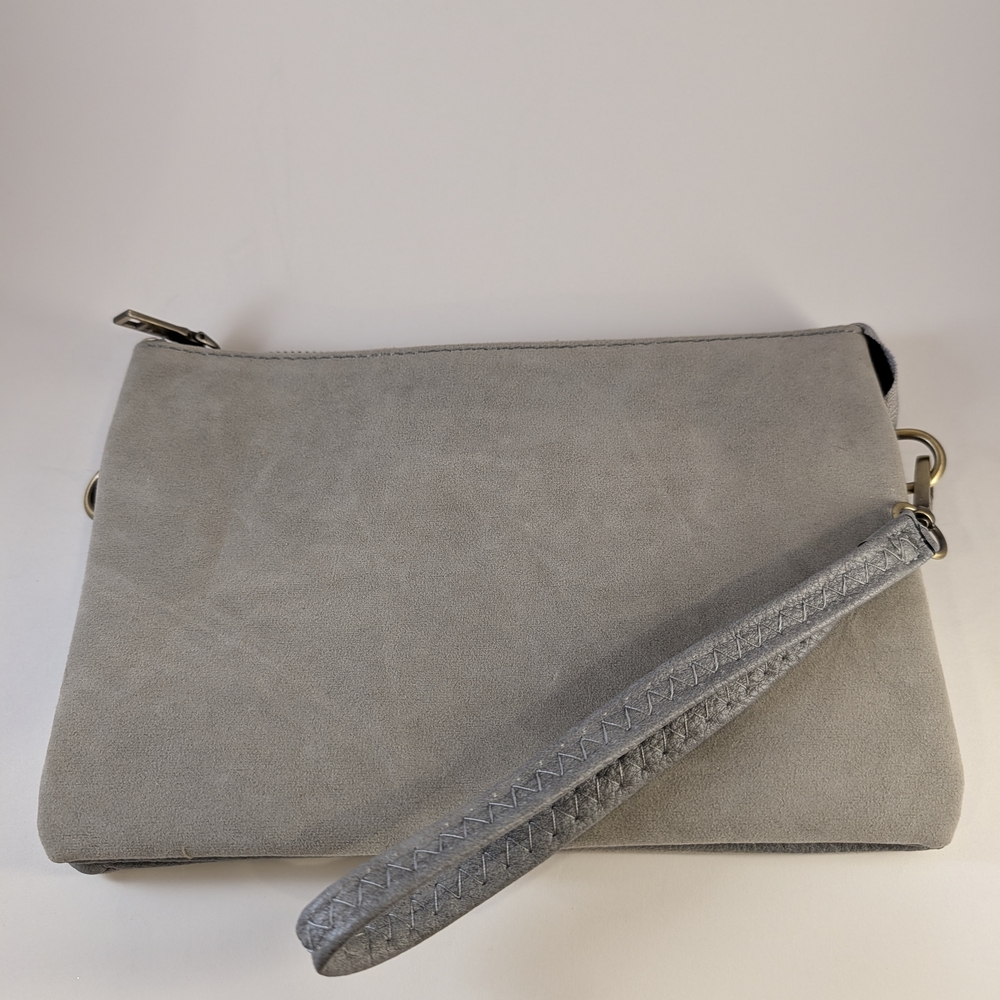 Jen & Co Gray Suede Clutch